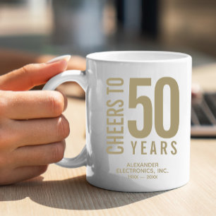 Cheers to 50 Years Business Anniversary Coffee Mug