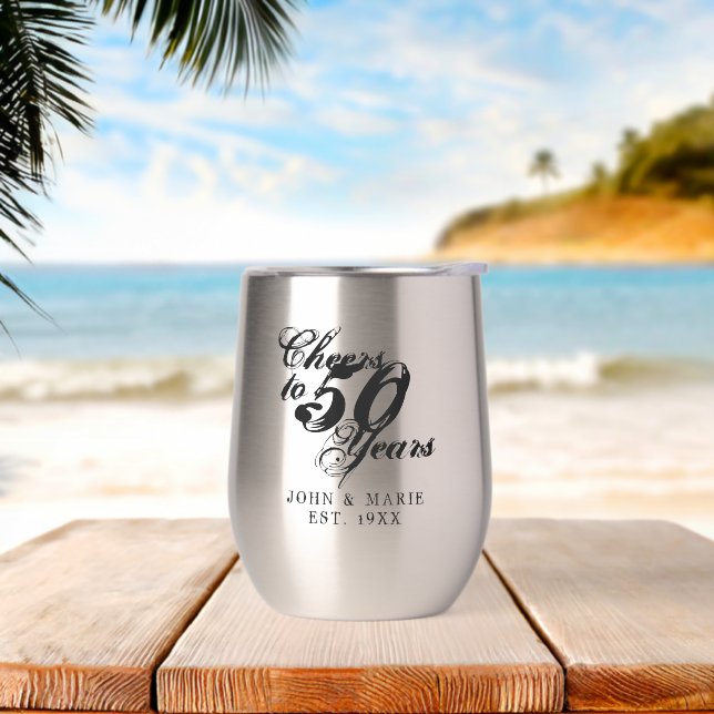 Cheers to 50 years custom wedding anniversary gift (Beach)
