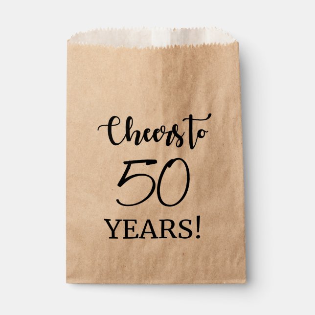 Cheers to 50 Years! Favour Bags (Front)