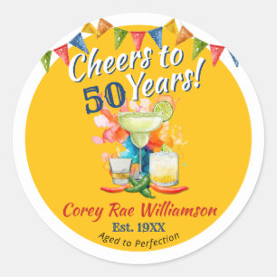Cheers to 50 Years Fiesta Aged to Perfection Classic Round Sticker