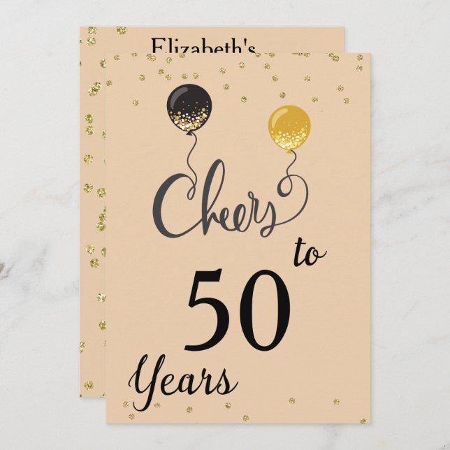 Cheers to 50 Years Invitation (Front/Back)