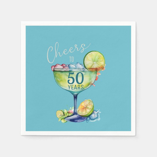 Cheers to 50 Years Milestone Birthday  Napkin (Front)