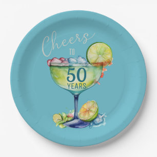 Cheers to 50 Years Milestone Birthday Paper Plate