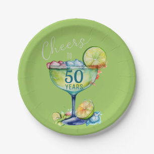 Cheers to 50 Years Milestone Birthday Paper Plate