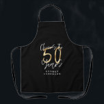cheers to 50 years modern black and gold apron<br><div class="desc">Modern glitter black and gold 50th birthday gift. Part of a elegant stylish collection.</div>