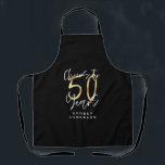 cheers to 50 years modern black and gold apron<br><div class="desc">Modern glitter black and gold 50th birthday gift. Part of a elegant stylish collection.</div>
