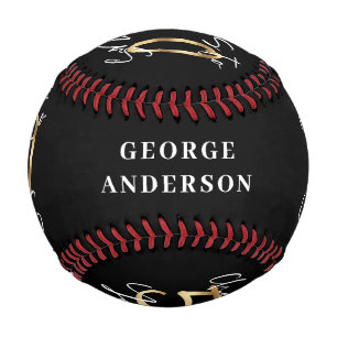 cheers to 50 years modern black and gold baseball