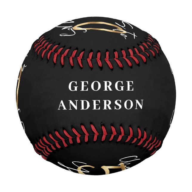 cheers to 50 years modern black and gold baseball (Front)