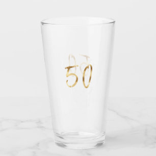 cheers to 50 years modern black and gold glass