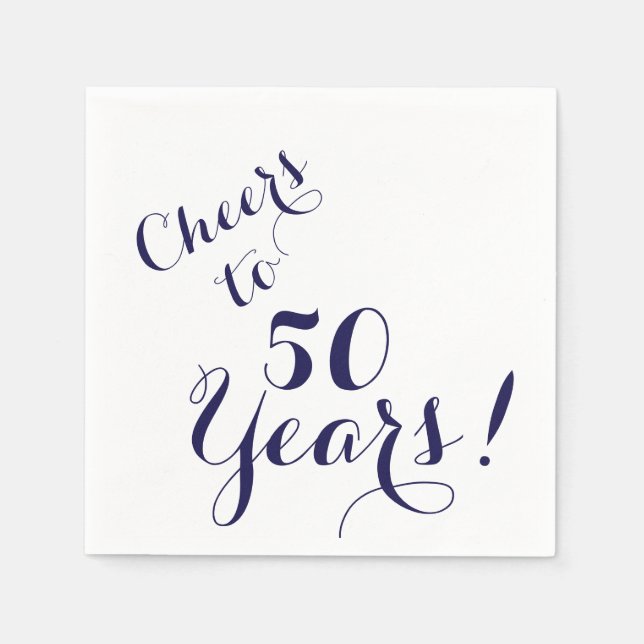 Cheers to 50 Years Paper Napkins (Front)