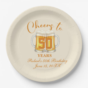 Cheers to 50 Years Paper Plate