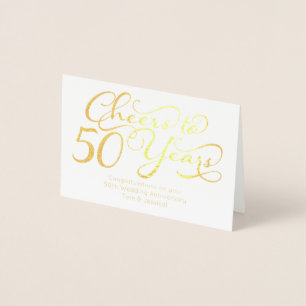 Cheers to 50 Years Personalised 50th Anniversary Foil Card