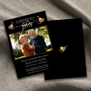 Cheers to 50 Years Photo Wedding Anniversary Invitation