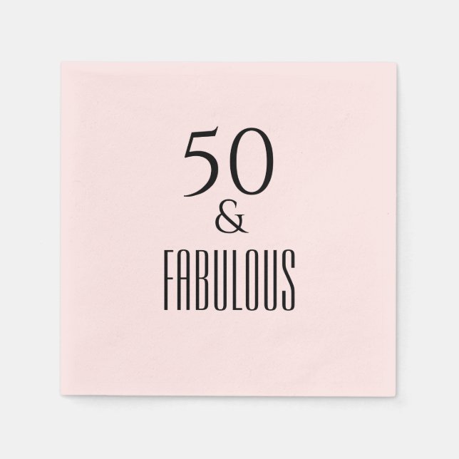 Cheers to 50 Years Pink and Black 50th Birthday  Napkin (Front)
