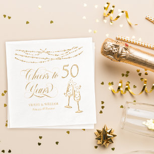 Cheers to 50 Years Wedding Anniversary Party Foil Napkins
