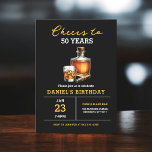 Cheers to 50 Years Whiskey Cigar Bourbon Birthday Invitation<br><div class="desc">Raise a glass and toast to four decades of excellence with our "Cheers to 50 Years" Whiskey Bourbon Birthday Party Invitation! This design captures the sophistication of aged whiskey, featuring elegant typography and bourbon-inspired details. Join us for a night of fine spirits, delicious bites, and unforgettable memories as we celebrate...</div>