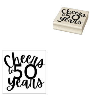 Cheers to 50 Years Wood Art Stamp