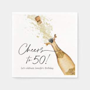 Cheers to 50th Birthday Personalised Paper Napkin