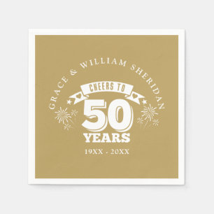 Cheers To 50th Golden Wedding Anniversary Napkin