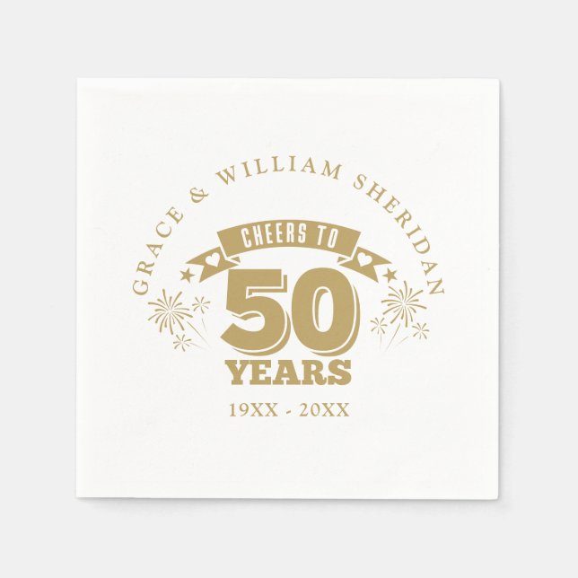 Cheers To 50th Wedding Anniversary Napkin (Front)