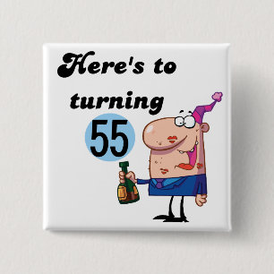 Cheers to 55 Birthday T-shirts and Gifts 15 Cm Square Badge