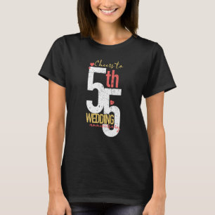 Cheers To 55 Years 55th Wedding Anniversary T-Shirt