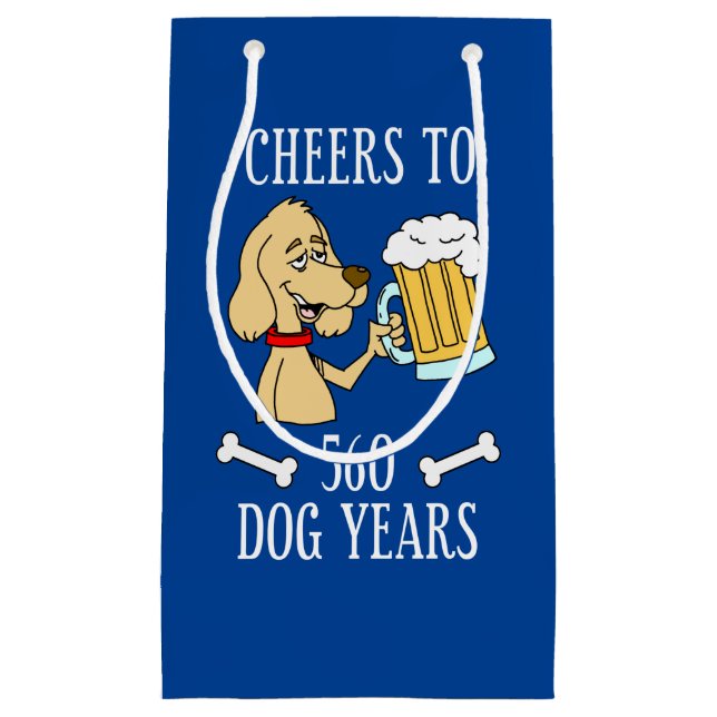 Cheers To 560 Dog Years 80th Birthday Small Gift Bag (Front)