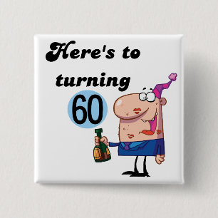 Cheers to 60 Birthday Tshirts and Gifts 15 Cm Square Badge