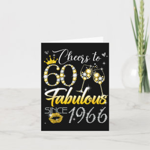 Cheers to 60 Fabulous Since 1966 60th Birthday Card