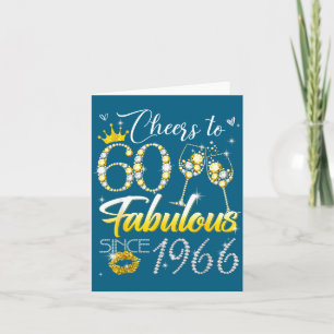 Cheers to 60 fabulous since 1966 60th birthday card