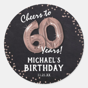 Cheers to 60 Years! 60th Birthday Classic Round Sticker