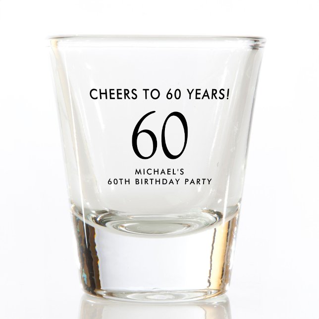 Cheers to 60 Years 60th Birthday Party Shot Glass (Creator Uploaded)