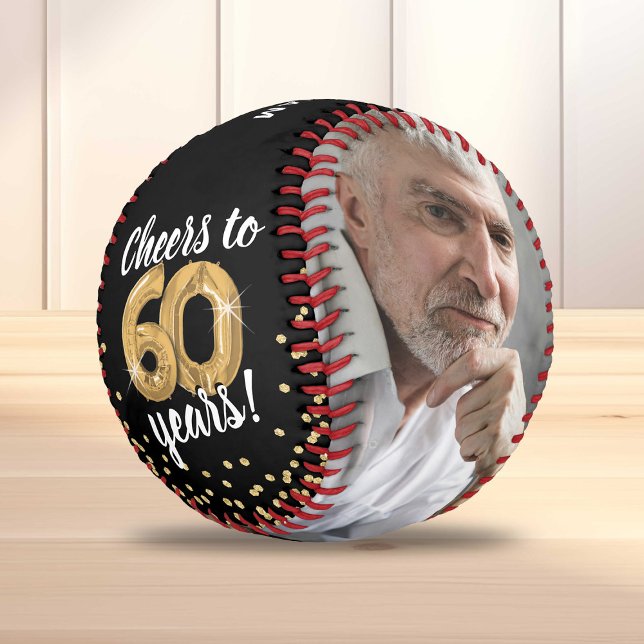 Cheers to 60 Years - 60th birthday Photo Baseball (Creator Uploaded)