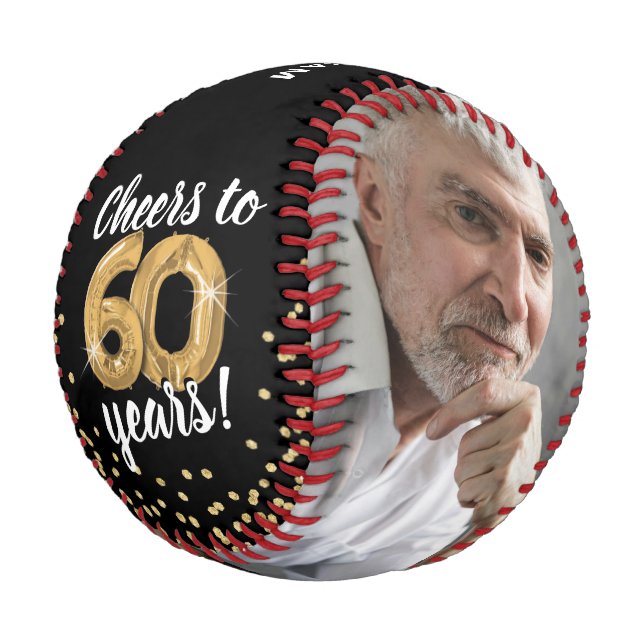 Cheers to 60 Years - 60th birthday Photo Baseball (Angled)