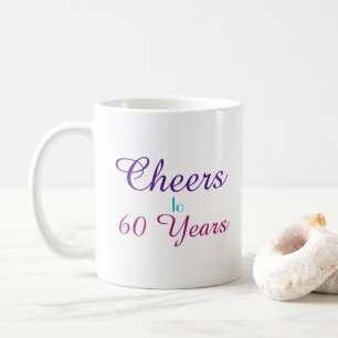 Cheers to 60 Years Birthday Colourful Coffee Mug