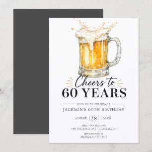 Cheers to 60 Years Birthday Invitation