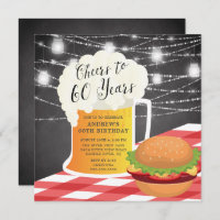 Cheers to 60 Years Birthday Invitation