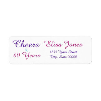 Cheers to 60 Years Birthday Return Address Label
