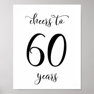 Cheers to 60 years birthday sign