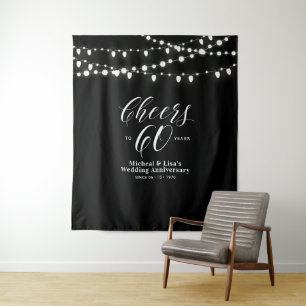 Cheers to 60 years Black & White 60th Anniversary Tapestry