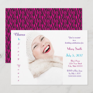 Cheers to 60 Years Colourful Birthday Custom Invitation