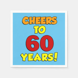 Cheers To 60 Years Colourful Party Napkin