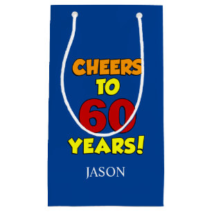 Cheers To 60 Years Personalised 60th Birthday Small Gift Bag