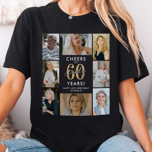Cheers to 60 Years Photo Collage Birthday T-Shirt