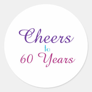 Cheers to 60 years pretty classic round sticker