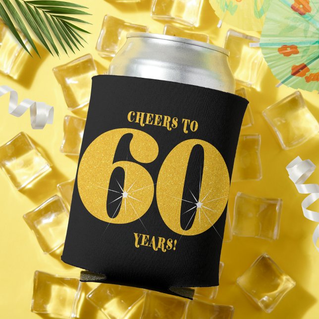 Cheers to 60 Years Sixtieth Sixty Year Birthday  Can Cooler (Cheers to 60 Years Can Holder Koozie)