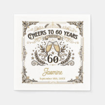Cheers to 60 years Vintage Elegant Birthday