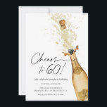 Cheers to 60th Birthday Invitation<br><div class="desc">Let's toast to 60! Pop the Bubbly with Our Champagne-Themed Birthday Invitation Card. Celebrating a milestone birthday is always a special occasion, and what better way to do it than with a champagne-themed party? This invitation card is perfect for anyone turning 60 and looking to commemorate the occasion with friends...</div>
