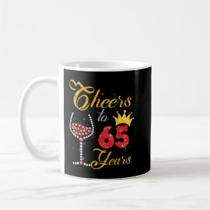 Cheers to 65 Years 1957 65th Birthday Wine Diamond Coffee Mug