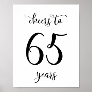 Cheers to 65 years birthday sign